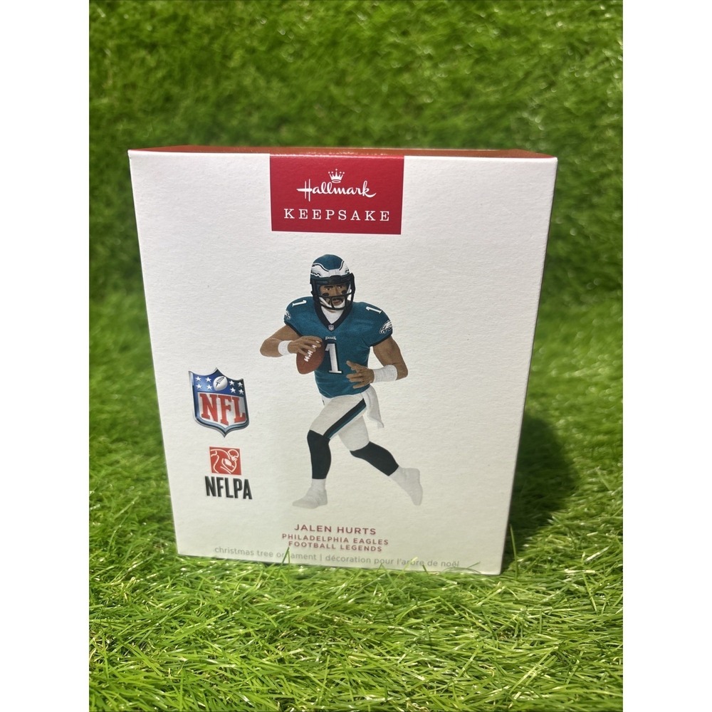 2025 HALLMARK JALEN HURTS PHILADELPHIA EAGLES FOOTBALL STAR ORNAMENT NIB